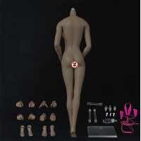 Jiaou Doll Middle Bust Seamless Female Body in Black Skin